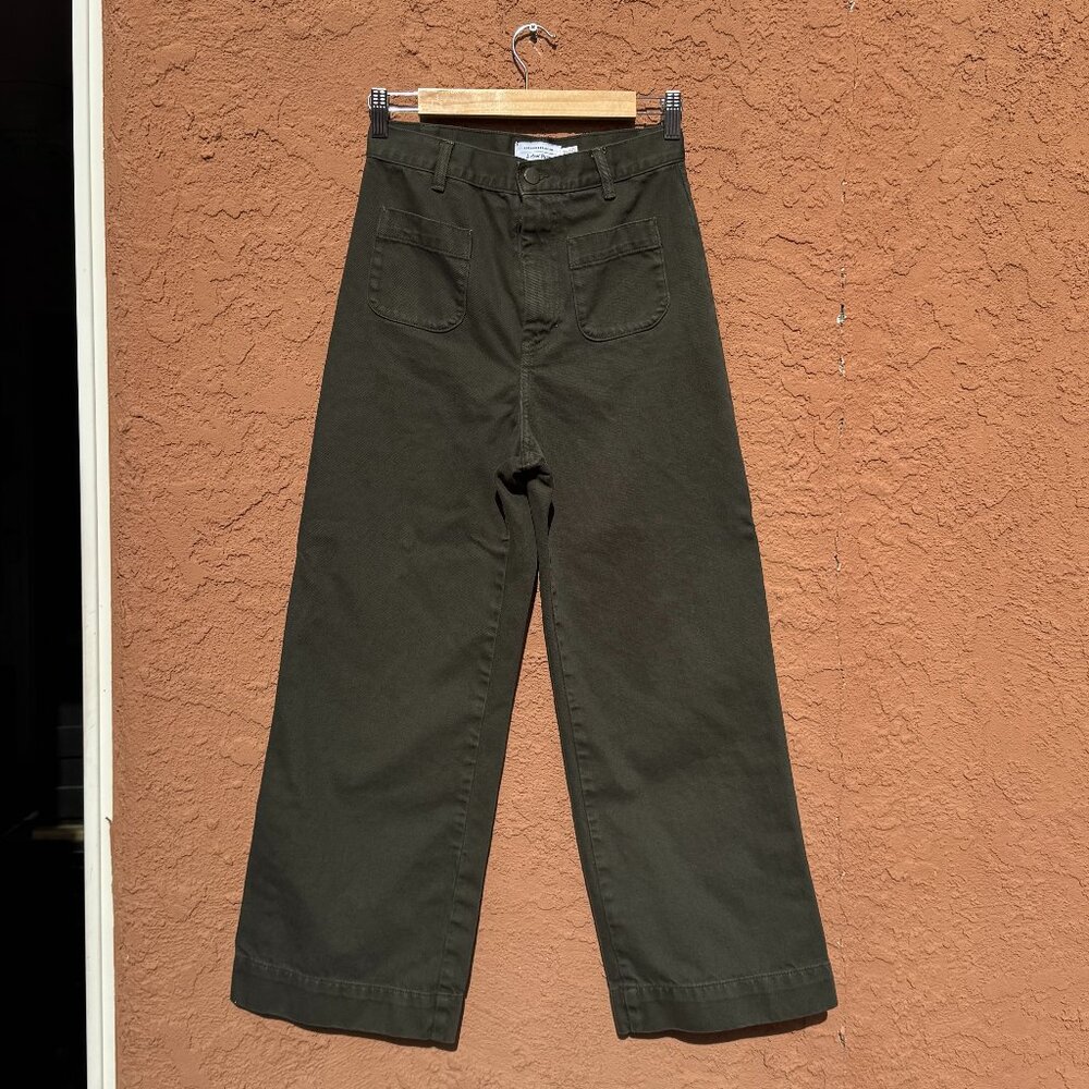 & Other Stories - 100% Cotton Dark Green Wide Leg Jeans